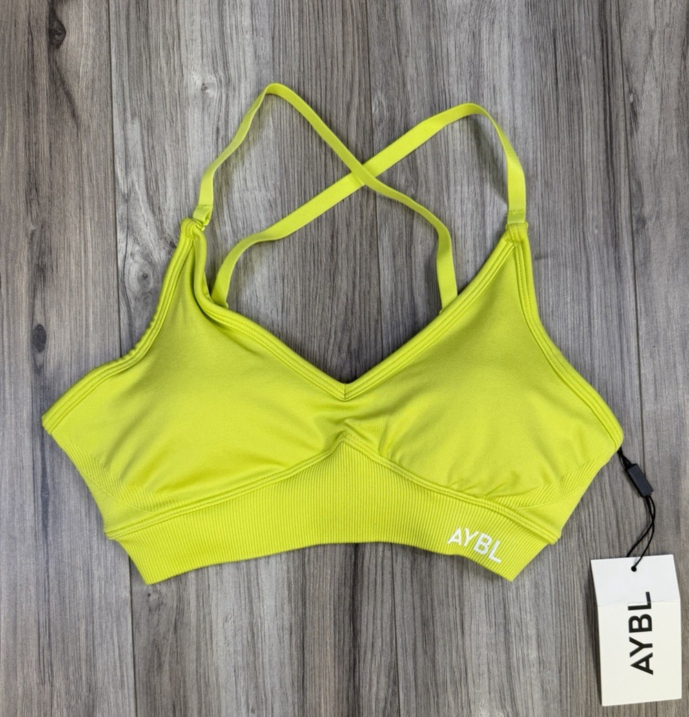 AYBL Adapt Seamless Sports Gym Bra Lime Green Womens Size XS NEW